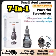 SG Ready Stock Compact 7 in 1 Alloy Screwdriver, Phillips & Slotted Mini Tool for Home & Small Repai