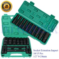 MATA Socket Extension Impact Socket Wrench Shock Bit Long Tool Reach Socket Nut 1/ 2" 8-24mm - 0562