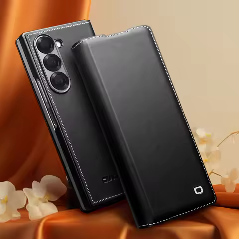 QIALINO Premium Genuine Leather Case for Samsung Galaxy Z Fold 6 Card Slot Wallet Cover For Samsung 