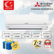 Mitsubishi 1.0/1.5/2.0/2.5HP Standard Inverter MSY-JS10VF / JS10VF2 / JS13VF / JS18VF / JS24VF +  R32 Refrigerant Air Conditioner