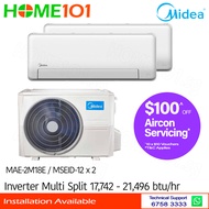 Midea Inverter Multi-Split AirCon MAE-2M18E/MSEID-12 x 2