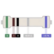 Metal Film Resistor DIP 1/4W Color Ring 0.1% Precision 5.1 R/6.2 R/6.8 R/7.5 R/8.2 R/10R
