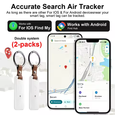 2-Pack smart tracker, suitable for iOS Find My and Android Find Hub devices, anti loss locator, loca