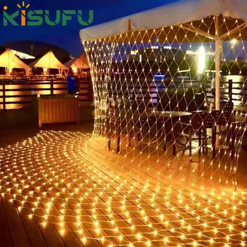 1.5x1.5M 3x2M 6x4M 8x10M LED Net Mesh Fairy String Light with Plug Outdoor Garden Wedding Decoration