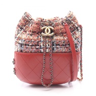 【二手】香奈兒 (Chanel) Gabrielle de DrawstringRED/多色皮革 Gabrielle de 小號抽繩鏈條單肩包