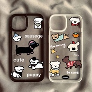 Cartoon Running Dog Persimmon Phone Case For iPhone 16 15 14 13 12 11 Pro Max 16E XR X XS Max 7 8 Pl