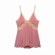 CRVT7160 - Shelby Pink Lacey Tank