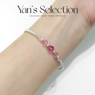 YANS Original 925 Silver Charming Crystal Beads Bangle
