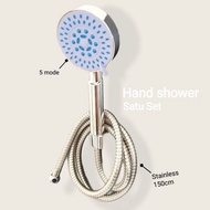 High Pressure Shower Head Package 5 Shower Modes Round Shower Aerator