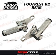 FOSSA FOOTREST 02 YM REAR WITH BRACKET - SILVER ORIGINAL Motorcycle Accessories WOAH