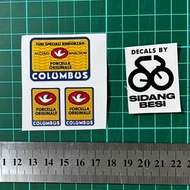 Columbus tubing decals sticker for vintage roadbike