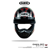 HBC Cakil Pet FLAME Helmet Retro Full Face Helmet SNI
