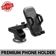 PREMIUM PHONE HOLDER MOUNT MOBIL - OTOMATIS KACA TEMPEL HANDPHONE HP