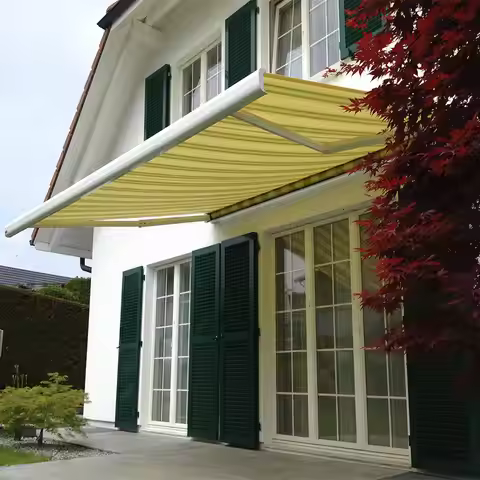 Folding Awning Manual Telescopic Foldable Awning Canopy Motorized Cassette Motor Electric Outdoor Re