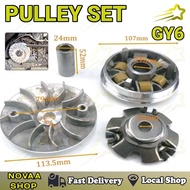MOTORCYCLE PARTS PULLEY SET WITH DRIVE FACE AND BOLA STANDARD FOR GY6-125/GY6-150