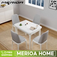 MER Folding Table Solid Wood Light Luxury Home Multifunctional Retractable Rock Plate Dining Table 5