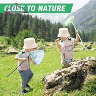 [deevoka] Explorer  Washable Cargo Vest Pretend Play Backyard Explorer Costume Kids