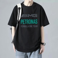 AMG Petronas Formula One Team Men's Short Sleeve T-Shirt Black Graphic Tee Sports Fan Apparel