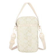 LESPORTSAC 力士保 Monogram緹花象牙白迷你手機斜背包 3505.E872 混和色 16.5 x 10 x 3.5 cm