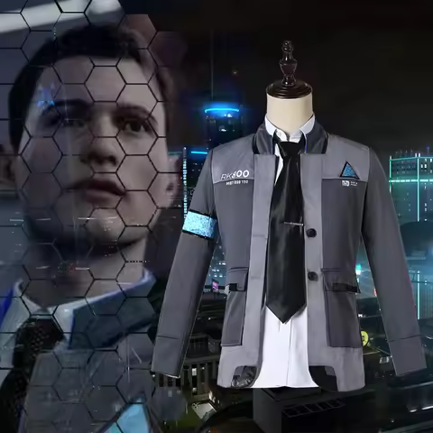 Game Detroit Become Human Cosplay Costume Connor Cosplay Uniform Men Jacket White Shirt Tie RK800 Co