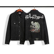 20SS Palm Angels 俘虜骨頭字母水洗做舊牛仔夾克外套 M-XXL