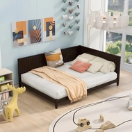 Daybed , Wood Low Bed Frame Headboard Sideboard , Wooden Floor Sofa Bed Slats Support Kids Room , Be