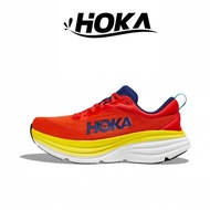 HOKA ONE ONE Clifton 8 รองเท้า ของแท้ 100 % สีแดง－เหลือง