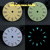 KAIKXIN Green Luminous Dial, 28.5MM Dial Size Colorful Watch Dial Face, Easy Direct Install Aluminum