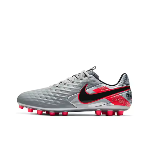 Nike Tiempo Legend 8 Soccer Shoes Men's Low Top Gray Red AT6012-906