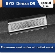 For Byd Denza D9 Seat Bottom Air Outlet Cover Stainless Steel Anti-Clogging Cover Triple Exhaust Win