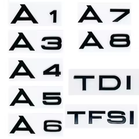 3D ABS A1 A3 A4 A5 A6 A7 A8 TDI TFSI Logo Emblem Auto Badge Trunk Decal For Car Fender Sticker Acces