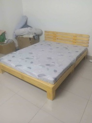 Giường palet gỗ thông cao 20cm 2 tấm ghép lại