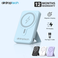 AIRDROPTECH PD 20W MagSafe Powerbank With Stand 10000mAh Magnetic Wireless Fast Charging Mini Power Bank Battery Pack For iPhone 14 13 12 Pro Max Portable Quick Charger