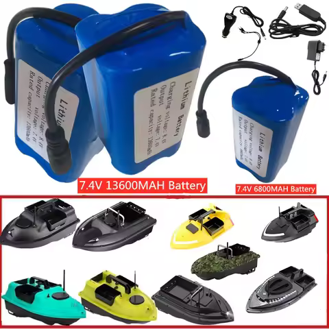 7.4V 13600Mah 6800Mah Battery For V020 V900 2011-5 V007 C18 H18 V18 D18B FX88 Remote Control RC Fish