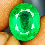 Emerald Gemstone Zambia Cotton Fiber