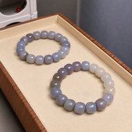 (D93) He Tian Jade 12mm Lulutong Bracelets Ombre Smoke Purple Grey up to 20cm wrist 和田玉路路通烟紫灰色手串手链