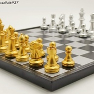 SEALLVIIT International Chess, Plastic Folding Magnetic Chess Set, Portable Magnet 25/32cm Chessboar