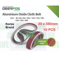 *Ada Stock* 10pcs Sanding Belt 30mm x 380mm Sander Belt Sandpaper P40 to P1000 Kertas Pasir
