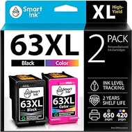 Smart Ink Re-manufactured Ink Cartridge Replacement for HP 63XL 63 XL (Black &amp; Color 2 Combo Pack) use with Deskjet 1110 1112 2130 3630 3632 Envy 4510 4516 4520 4522 4525 Officejet 3830 4650 4655 5220
