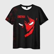 Bandai | Bandai Anime One Piece Monkey D. Luffy 3D Print Mens T Shirt Casual Streetwear Anime Fans M