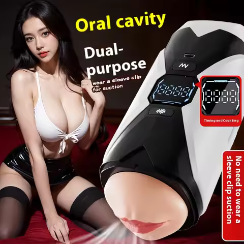 Mijie Dual-Ended Male Masturbator with APP Control & 10 Vibration Modes, Realistic Oral and Vaginal 