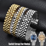20mm Solid Arc Stainless Steel Watch Band for Rolex Jubilee Luxury Series Watch Strap Men Women Curved End Bracelet with logo