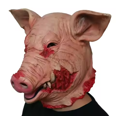 Funny Latex Halloween Cosplay Mask Realistic Unisex Haunted House Prop Durable Prank Helmet Prop