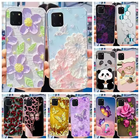 For Samsung Galaxy Note 10 Lite Case SM-N770F Fashion Flower Soft Silicone Fundas Phone Cover For Sa