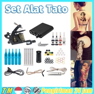 Mesin Tato Full Set Kit Mesin Capung Seni Tubuh Set Alat Tato Pemula Grip Kit Makeup Tato Permanen Makeup