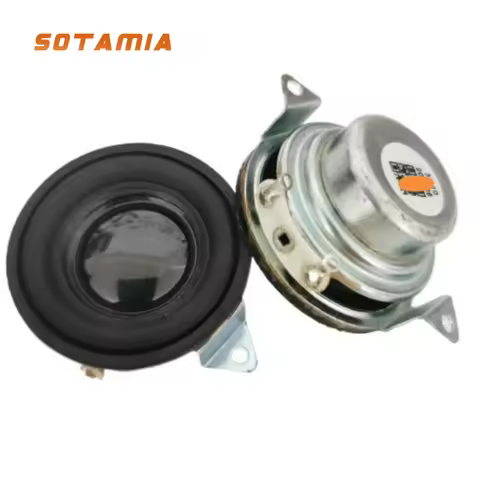 SOTAMIA 2Pcs 36mm Mini Speaker 4 Ohm 3-5W Angled Rubber Edge Audio Full Range Speaker DIY Bluetooth 
