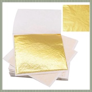 ( S U Z B )200 PCS Gold Sheets Gold Foil for Art Gilding Flakes Multipurpose Metal Gold Leaves Flake