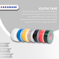 SAZANAMI LAKBAN KAIN 2" 48MM X 45M CLOTH TAPE HITAM WARNA WARNI LAKBAN KAIN LINEN JUMBO