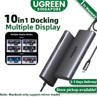 UGREEN Revodok Pro 10 in 1 USB C Hub Dual Monitor Docking Station with Dual HDMI 4K60Hz Single 8K30Hz USB A and USB C Data Port 100W PD Charging 1Gbps Ethernet SD Card Reader Compatiable for Dell XPS Thinkpad