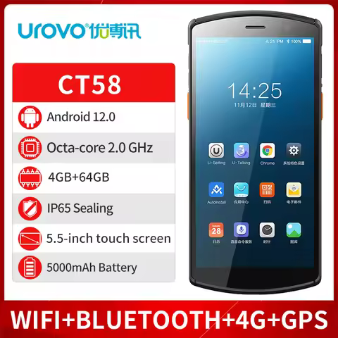 UROVO CT58 NFC Data Collector Android PDA Handheld Terminal Bluetooth WIFI GPS 2D Barcode Scanner ER